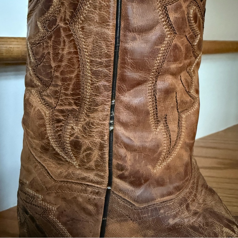 Dan Post Brown 6½ M Leather Made In Mexico Cowboy Western Festival Rodeo Boots - Picture 6 of 14
